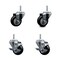 Service Caster 3 Inch Black Polyurethane Wheel Swivel 34 Inch Threaded Stem Caster Set 2 Brakes SCC SCC-TS20S314-PPUB-BLK-34212-2-TLB-2 - alternate 1